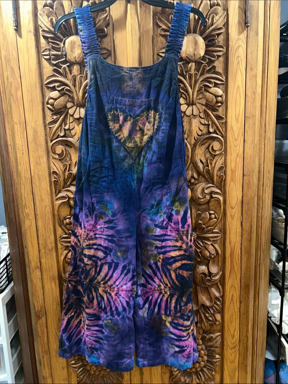 EUC Earthbound tie dye overalls
